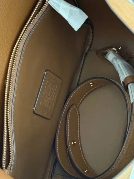 Coach Tan Suede Shoulder Bag - Picture 7 of 8